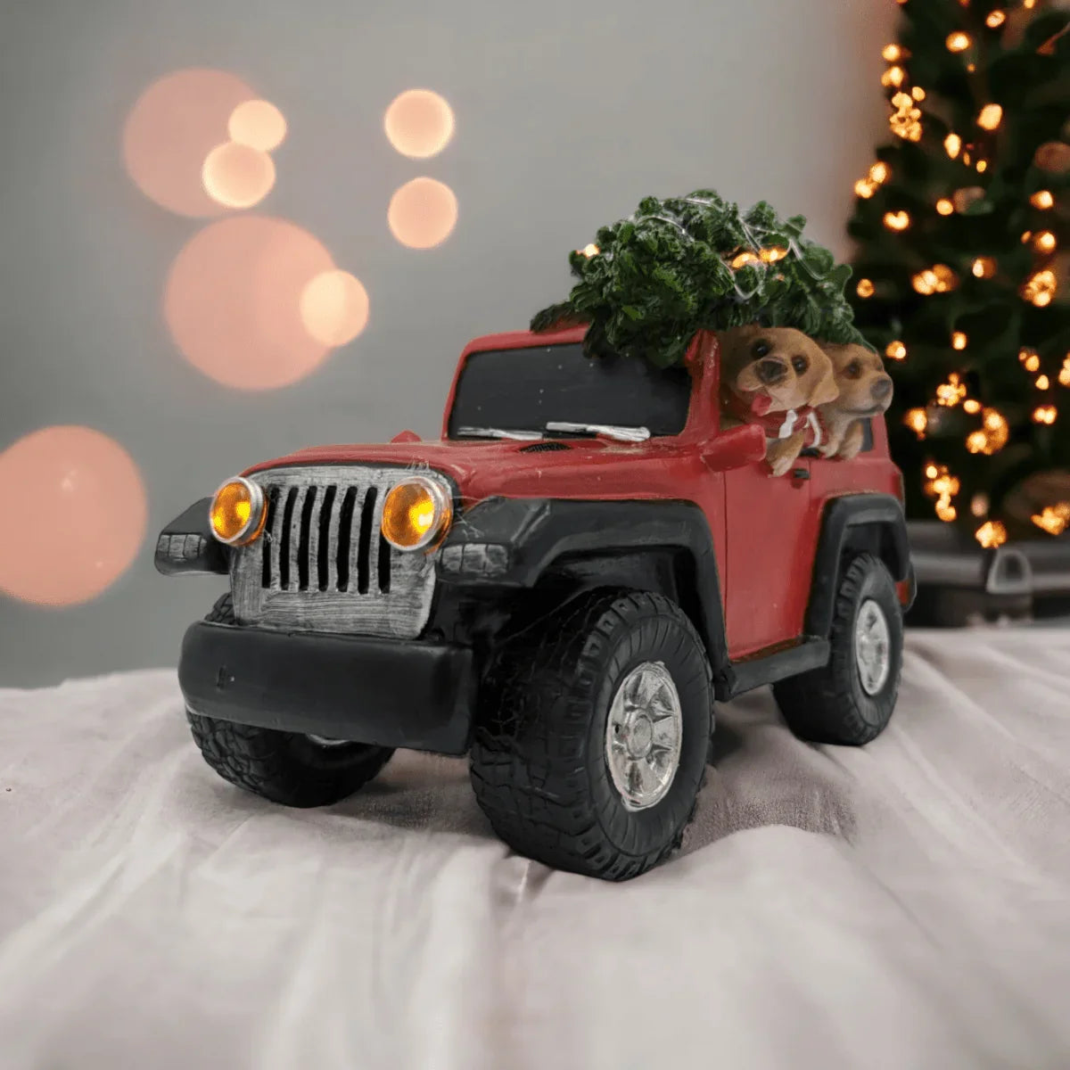 Light-Up Jeep with Dogs - Exquisite Homewares