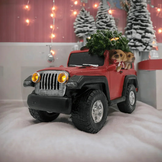 Light-Up Jeep with Dogs - Exquisite Homewares