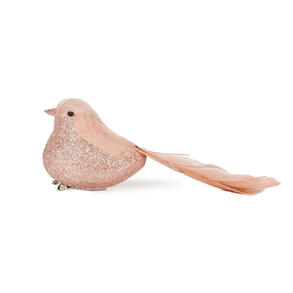 Pale Pink/Peach Curl Clip Bird - Exquisite Homewares