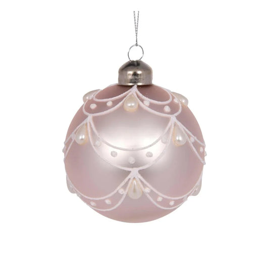 Pearl Pink Scalloped Bauble - Exquisite Homewares
