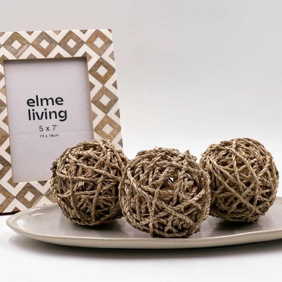 Poly Decor Ball - Nautral 11cm - Exquisite Homewares