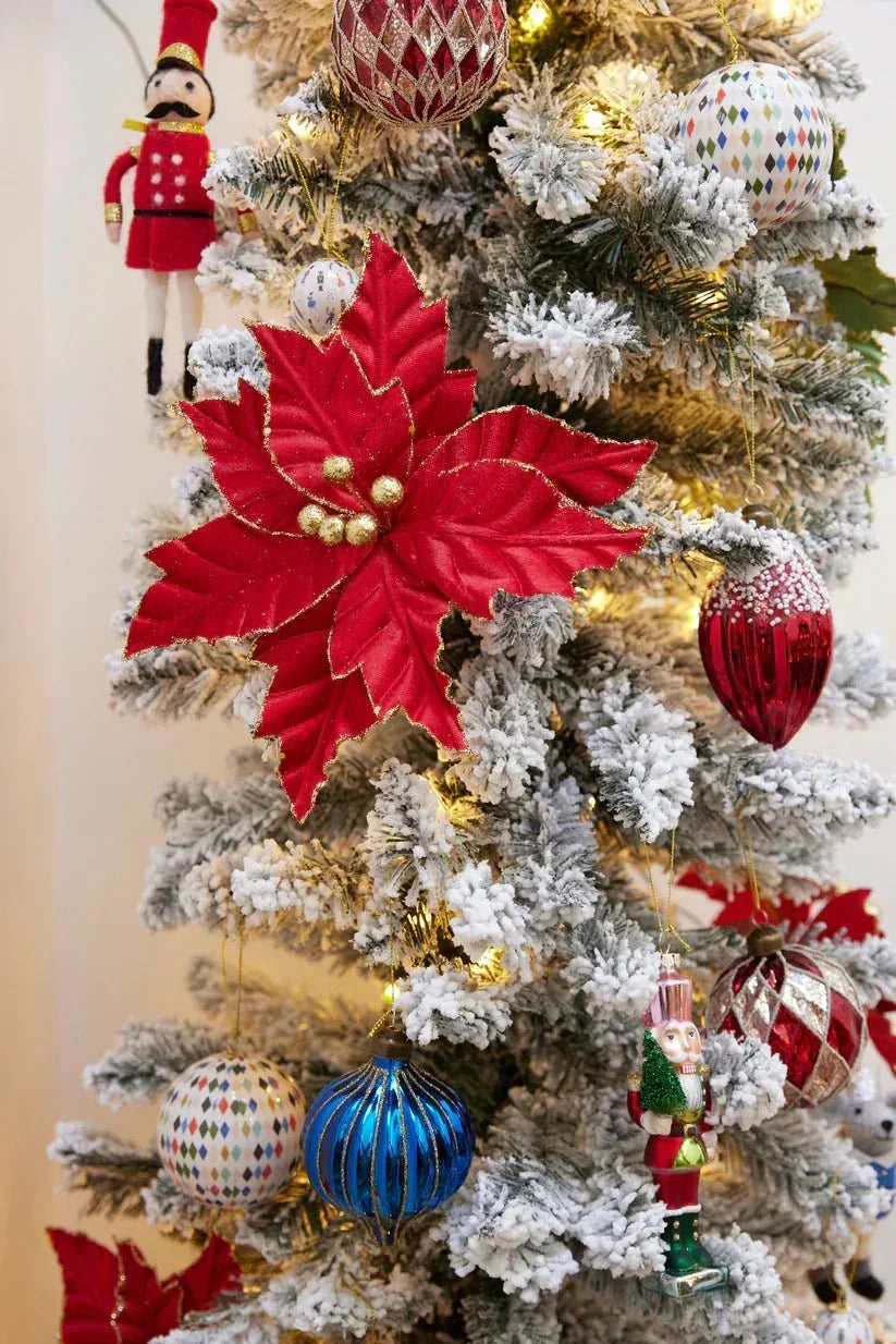 Red Beaded Drop Bauble - Exquisite Homewares