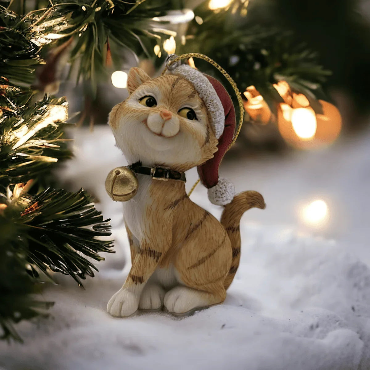 Red or Green Hanging Cat Tree Decoration - Exquisite Homewares