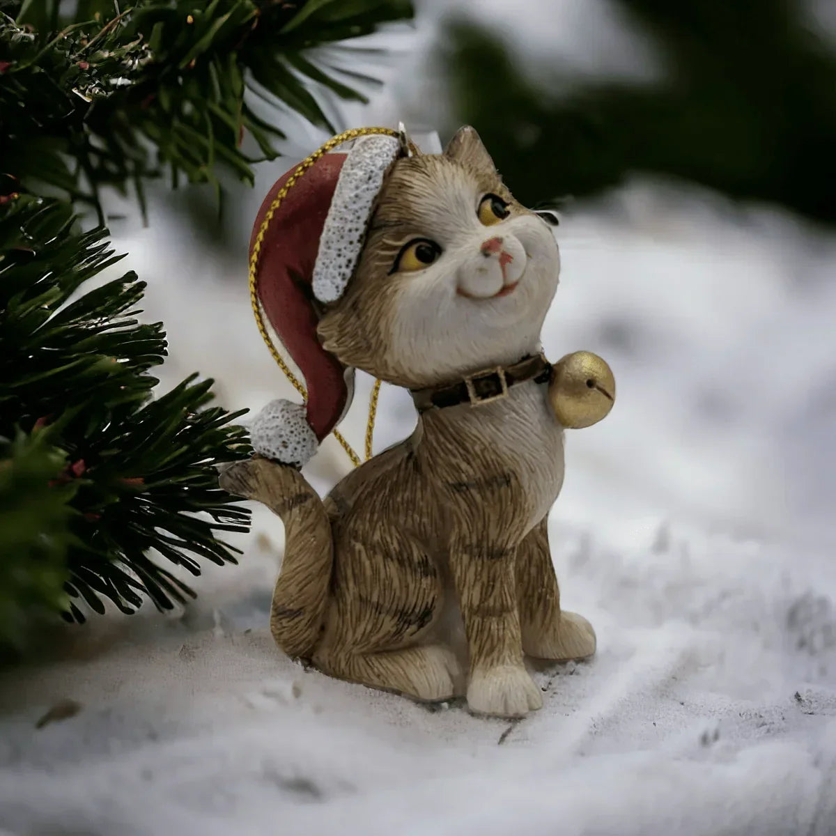 Red or Green Hanging Cat Tree Decoration - Exquisite Homewares