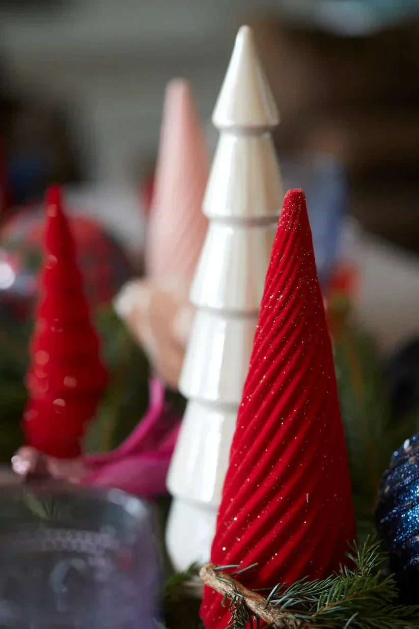 Red Velvet Swirl Table Top Tree - Exquisite Homewares