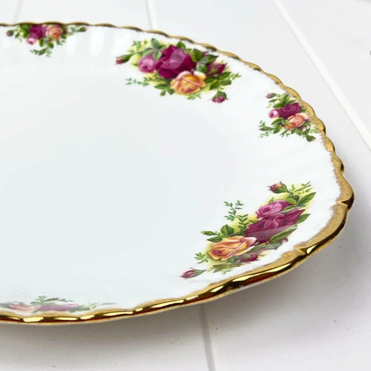Royal Albert Old Country Roses Tabbed Cake Plate - Exquisite Homewares