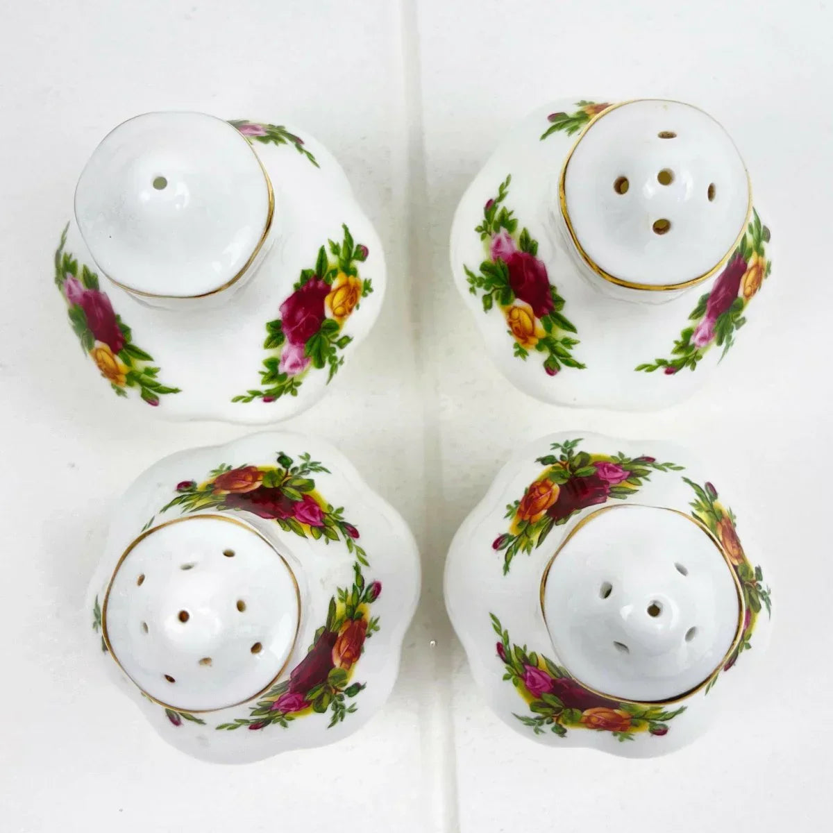 Royal Albert Vintage Old Country Roses Montrose Salt and Pepper Shakers - Exquisite Homewares