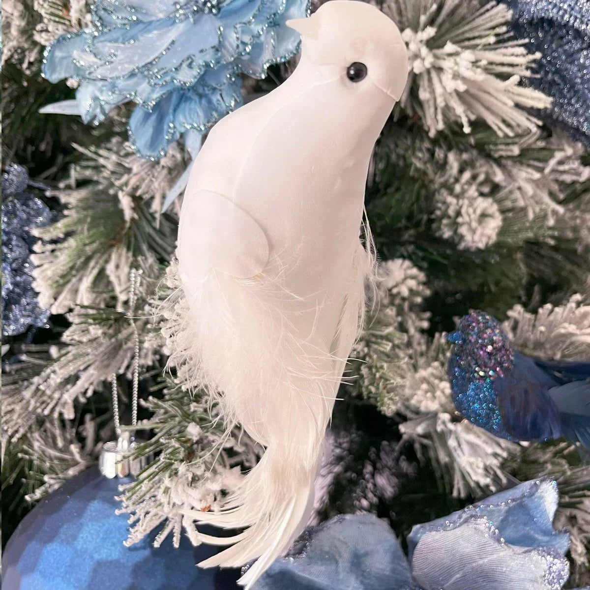 Sante White Clip on Bird (Set of 6) - Exquisite Homewares