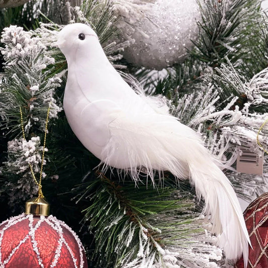Sante White Clip on Bird (Set of 6) - Exquisite Homewares