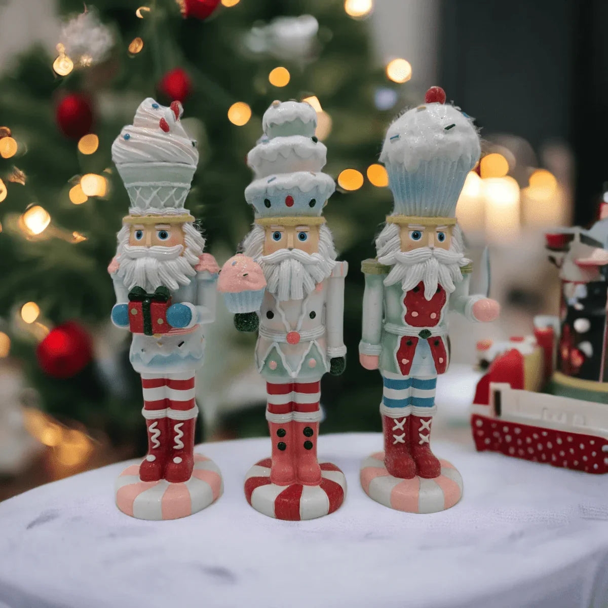 Set of 3 30cm Candy Nutcrackers - Exquisite Homewares