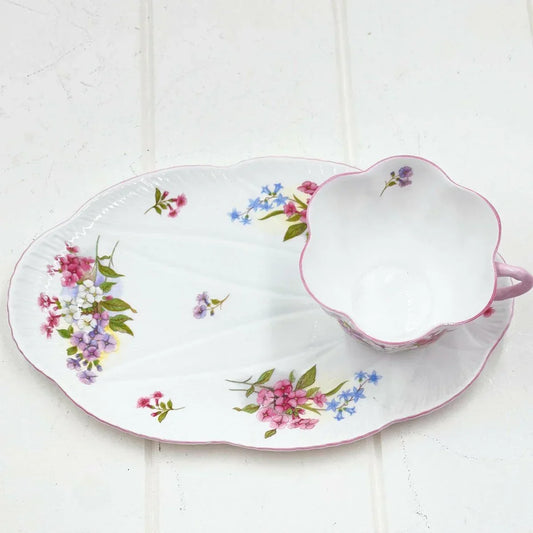 Shelley Dainty Stocks Tennis Plate & Cup - Exquisite Homewares