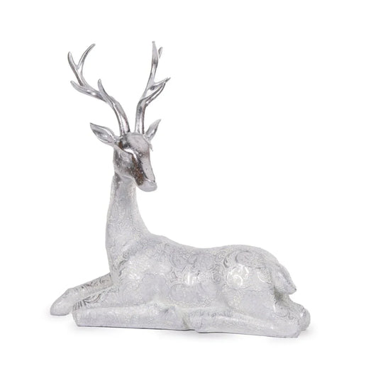Silver Lace Reindeer Sitting - Exquisite Homewares