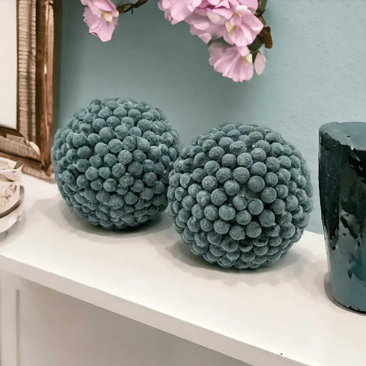Steel Blue Deco Sphere - Exquisite Homewares