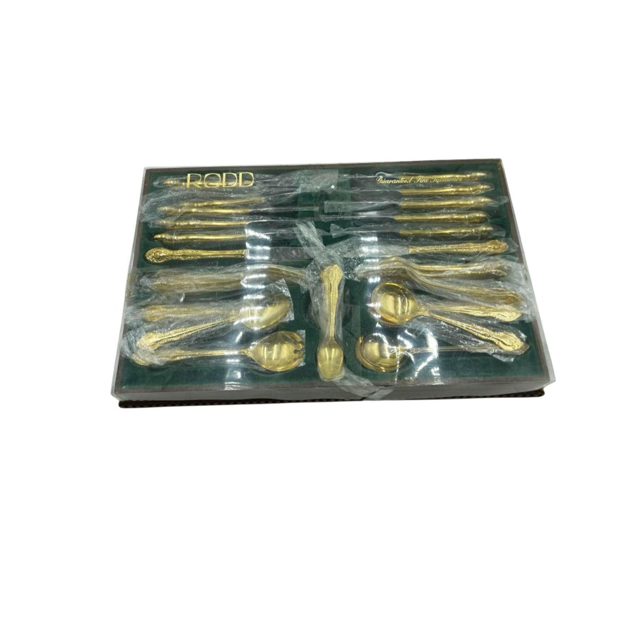 Vintage Rodd 24carat Gold Plated "Golden Glory" 6 person Cutlery Set with Serving Accessories - Exquisite Homewares