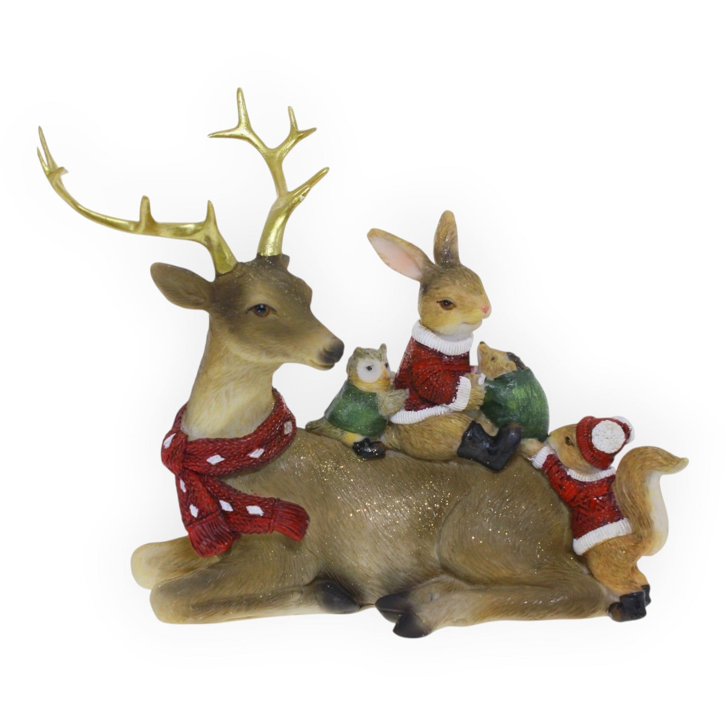 Sitting Deer with Forest Animals