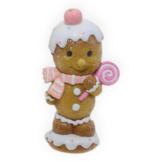 Gingerbread Standing Decoration Candy Cane or Lollipop or Lolly - 16.5cm