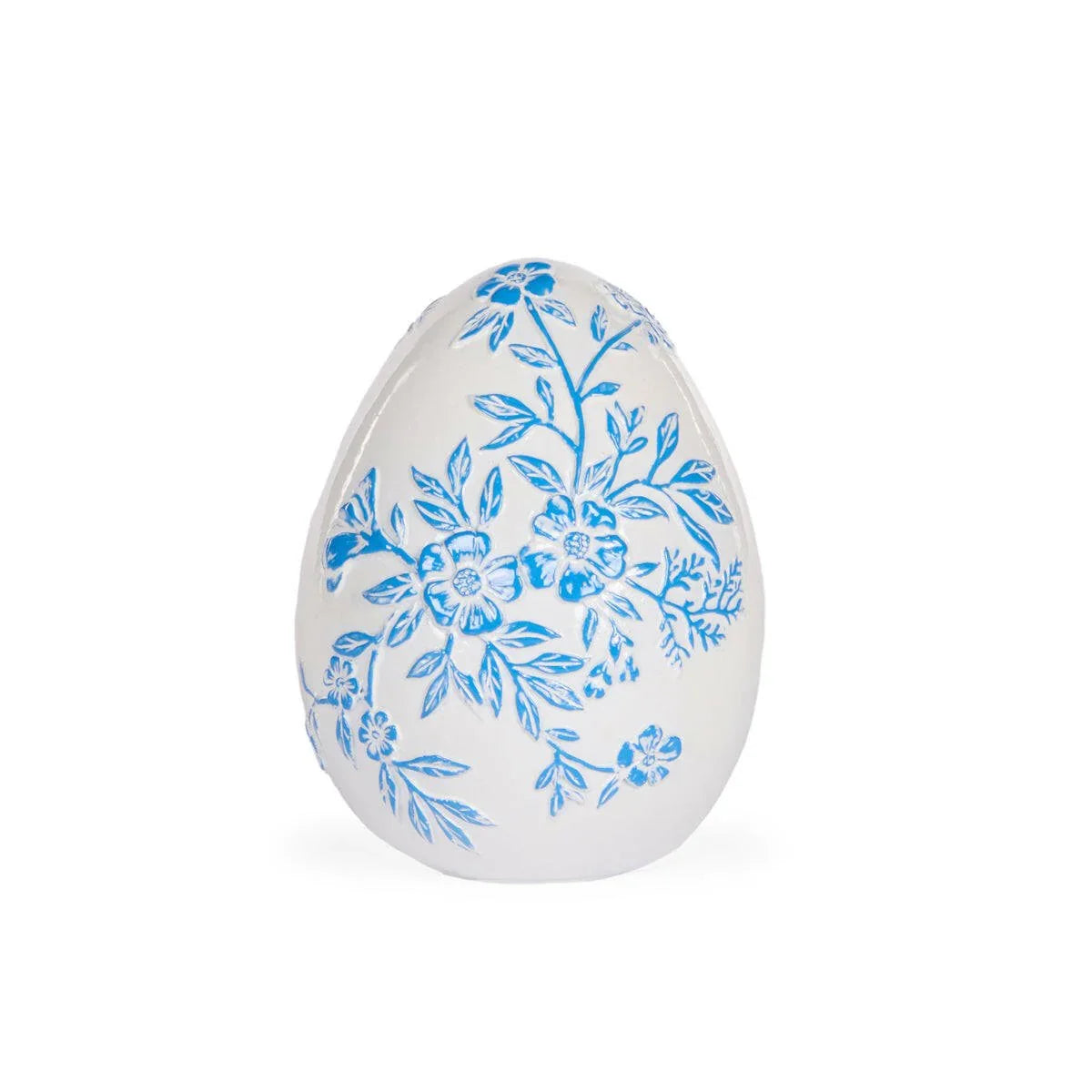 11cm Blue and White Floral Egg - Exquisite Homewares 