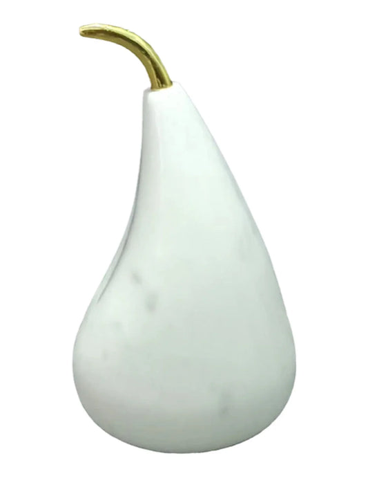 Marble And Gold Stem Pear 17cm