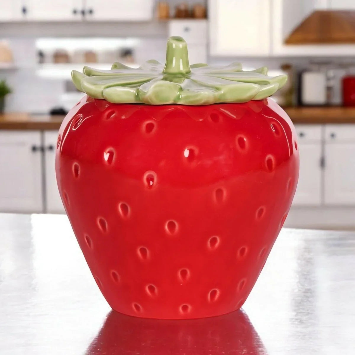 15cm Red Strawberry Canister - Exquisite Homewares 
