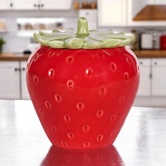 15cm Red Strawberry Canister - Exquisite Homewares