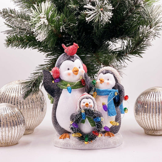 24cm Light Up Penguin Family - Exquisite Homewares