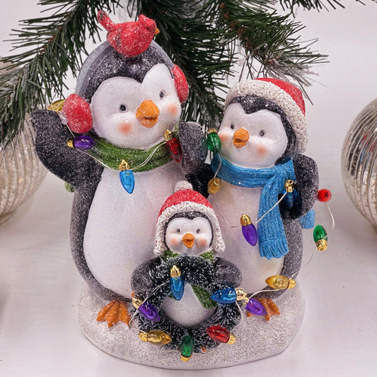 24cm Light Up Penguin Family - Exquisite Homewares