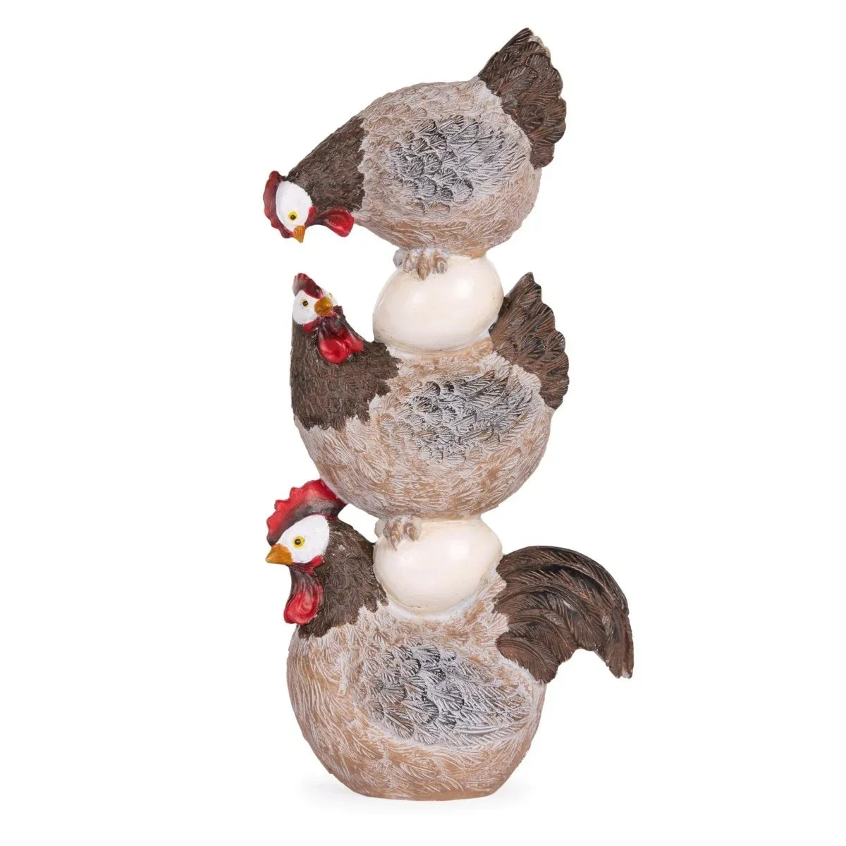 31.5cm Rustic Hen Stack with Eggs - Exquisite Homewares 