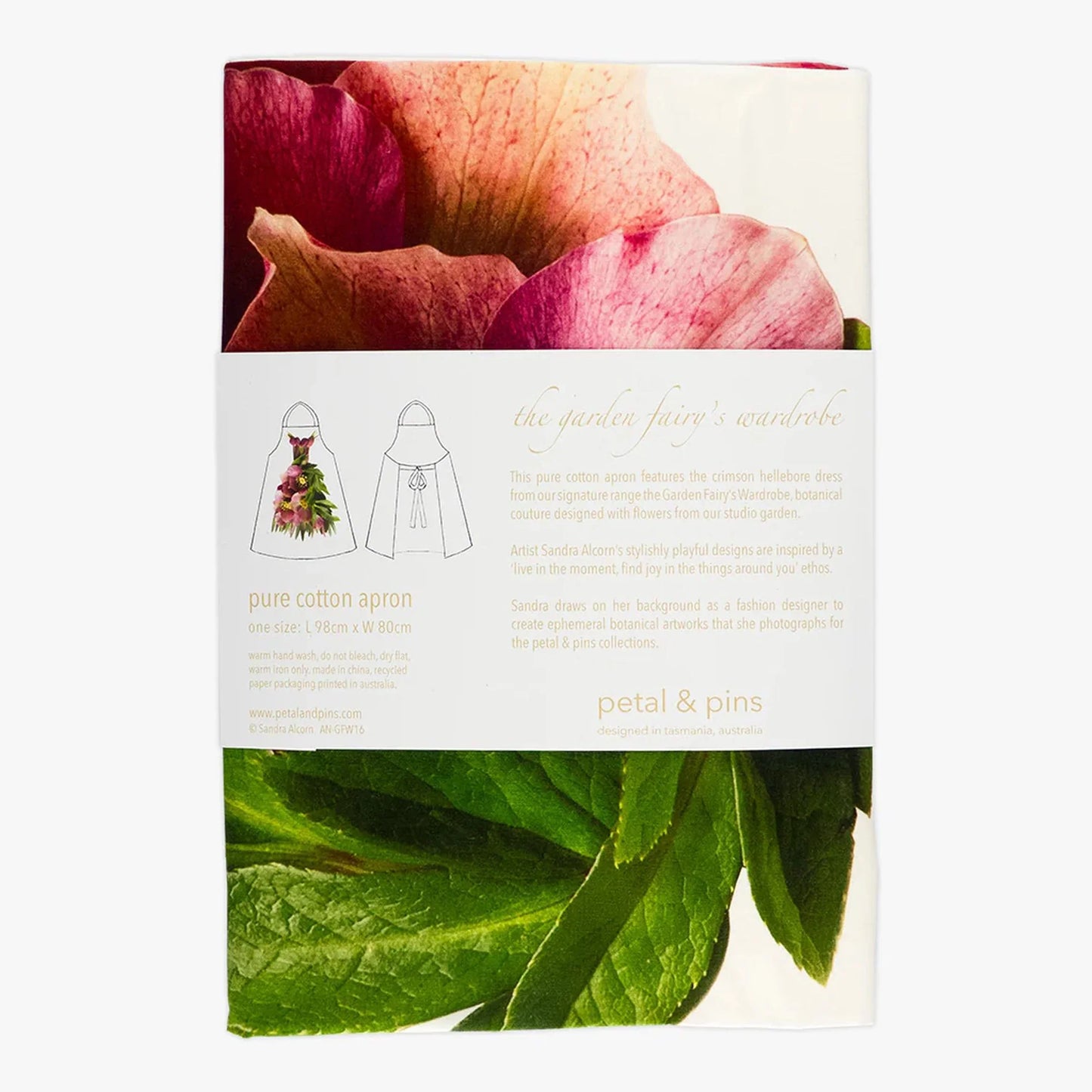 Elegant Crimson Hellebore Apron