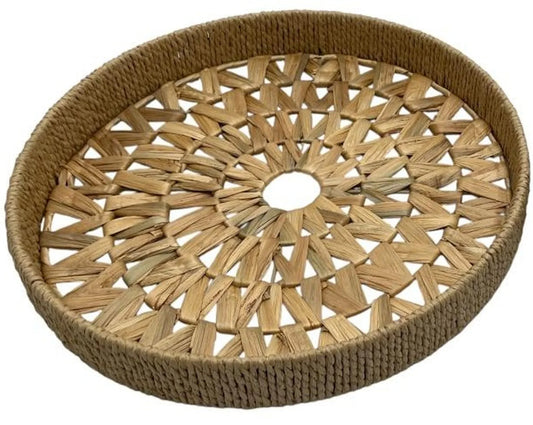 Round Water Hyacinth Trays - 38cm