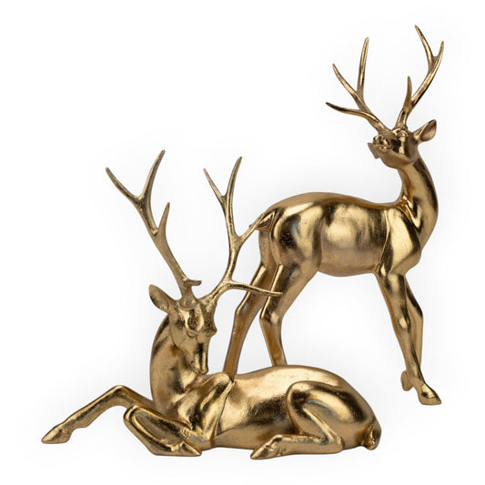 Set of 2 Modern Gold Deers