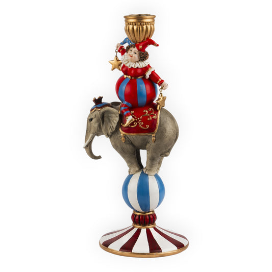 Circus Jester Elephant Candle Holder - 30cm