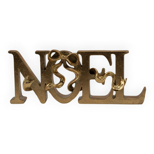 Gold Bow Noel Sign - 22cm