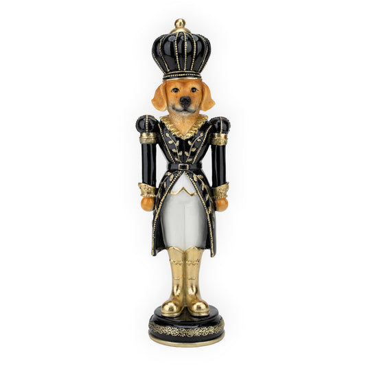 Dog Black White Toy Soldier - 37cm