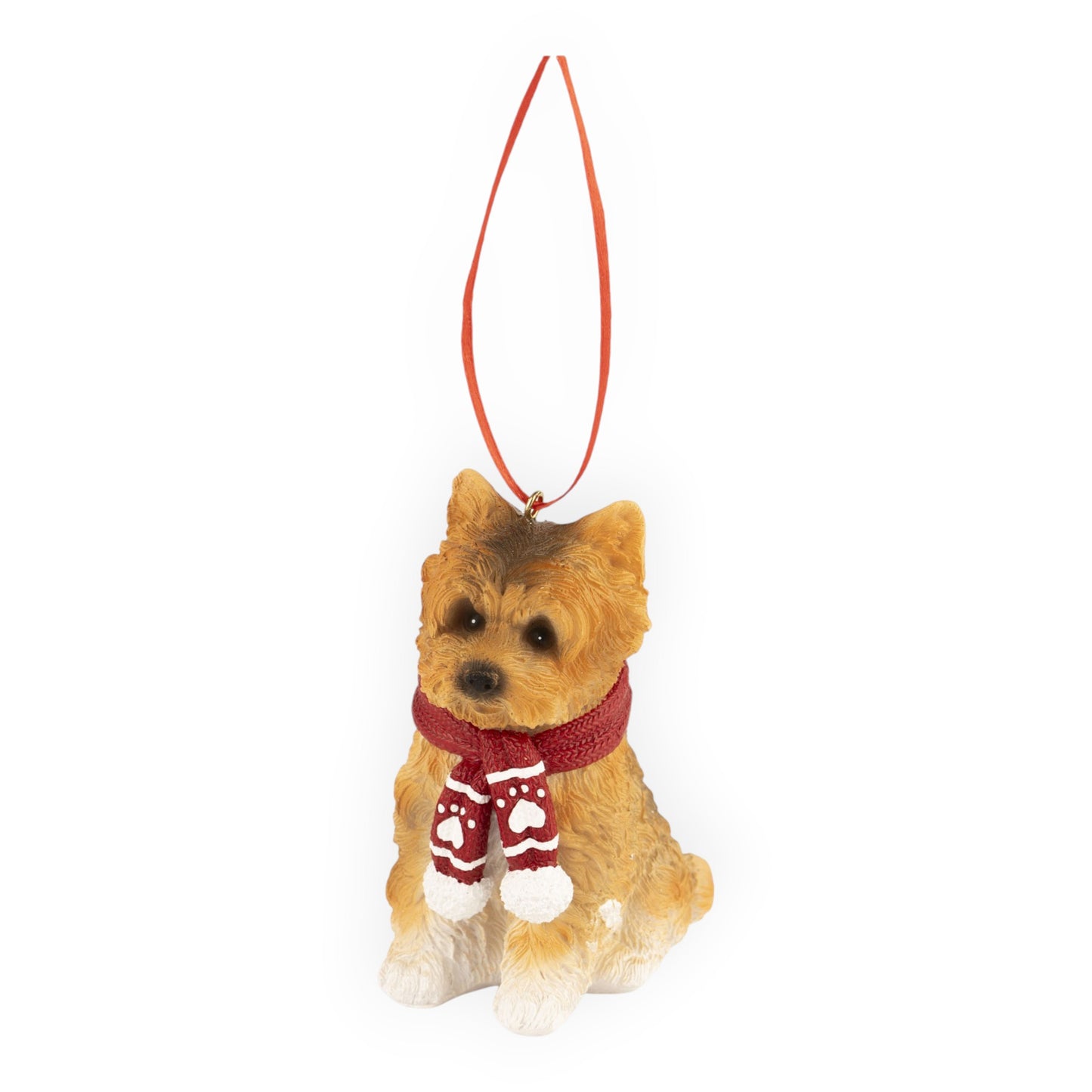 Terrier Dog Red Scarf Hanging - 10cm