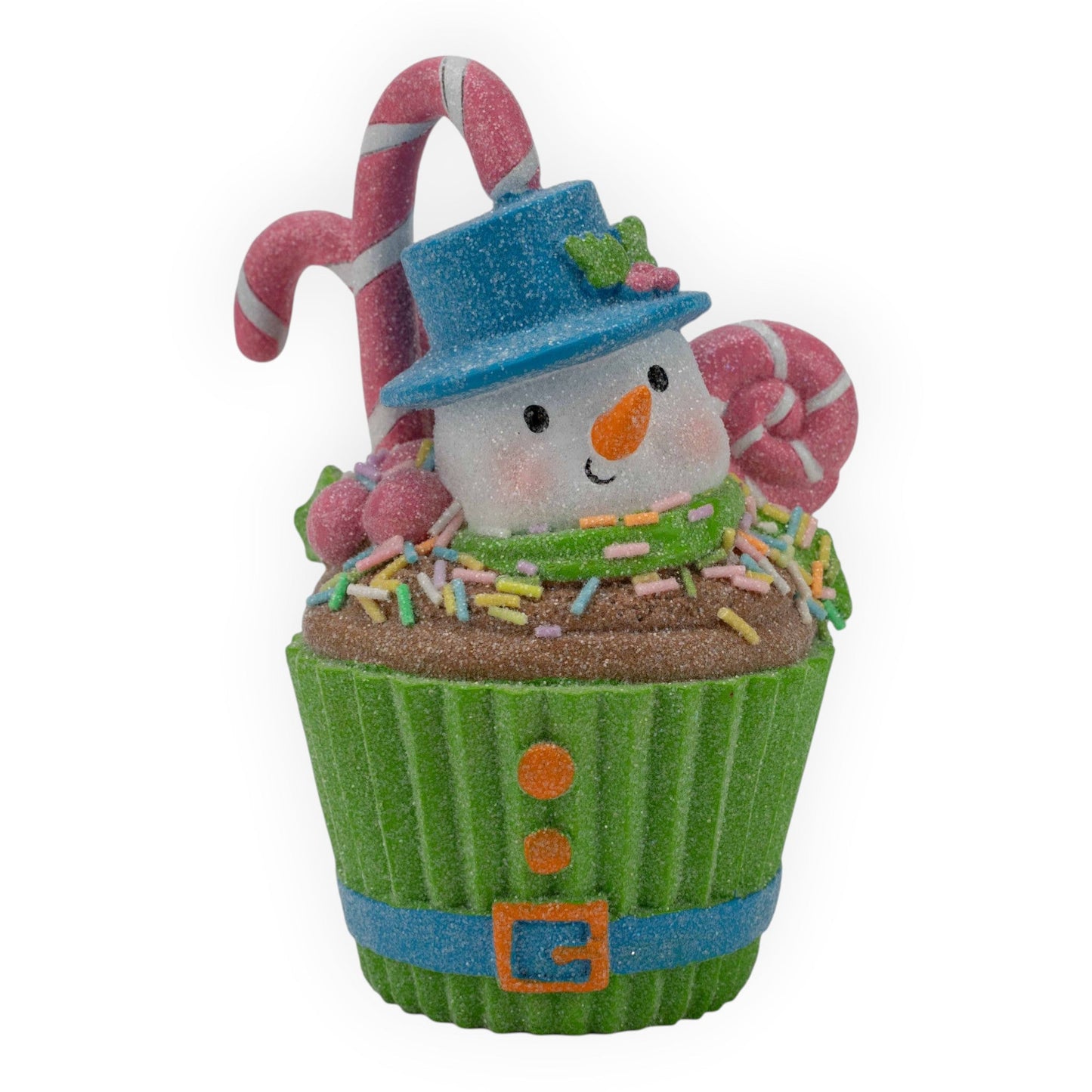 Gingerbread Candy Snowman Cupcake - 15cm