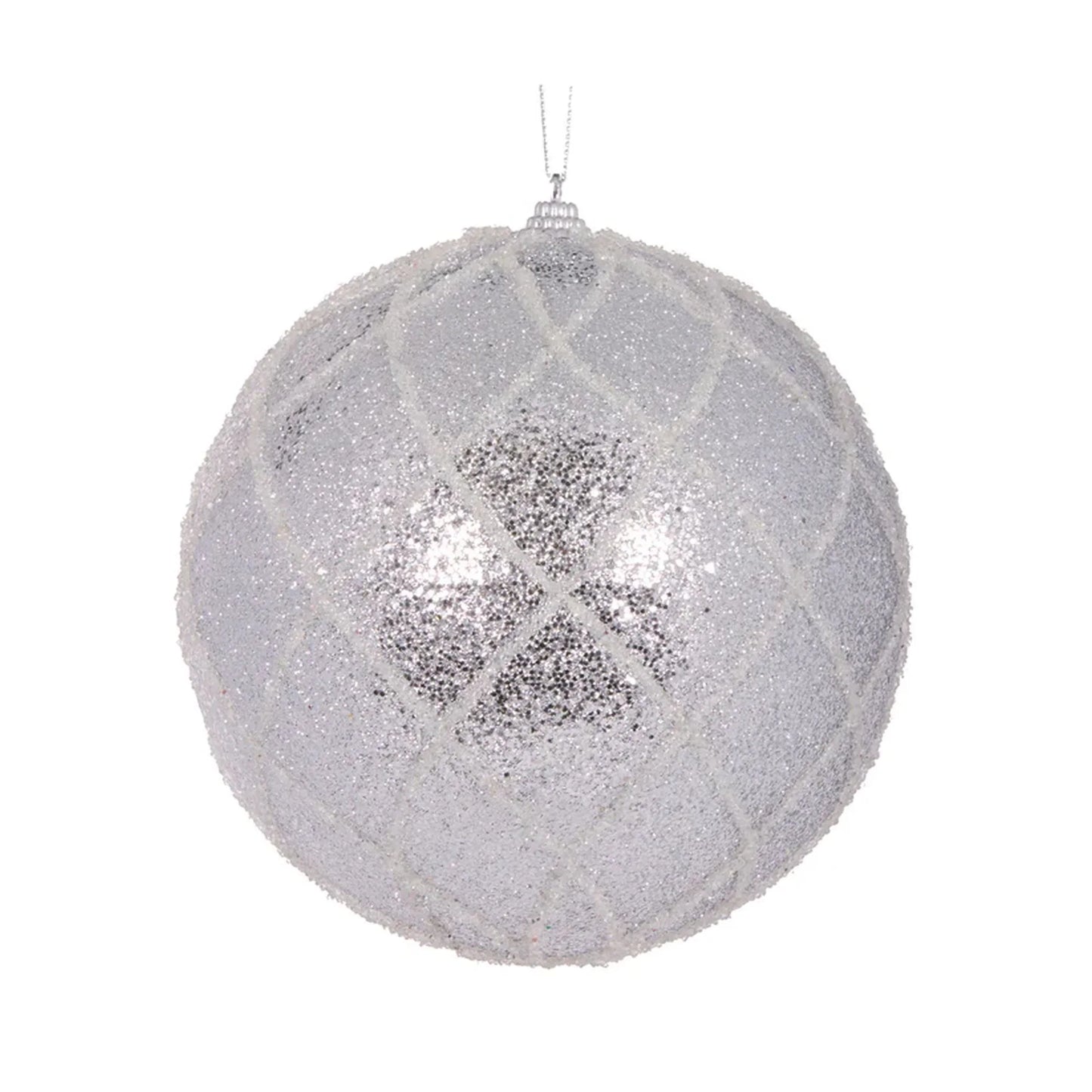 Silver Lattice Bauble 8cm
