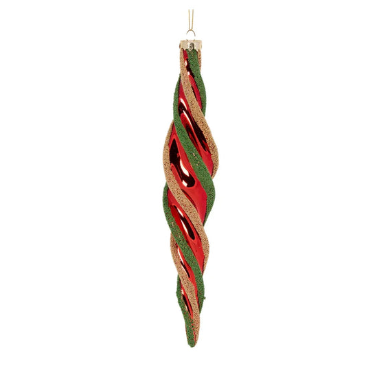 Traditional Stripe Drop Bauble 23x4cm