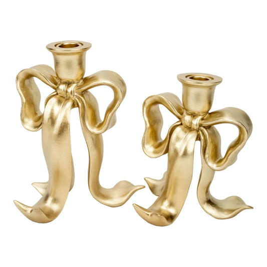 Champagne Bow Candle Holder Small - 16.8cm