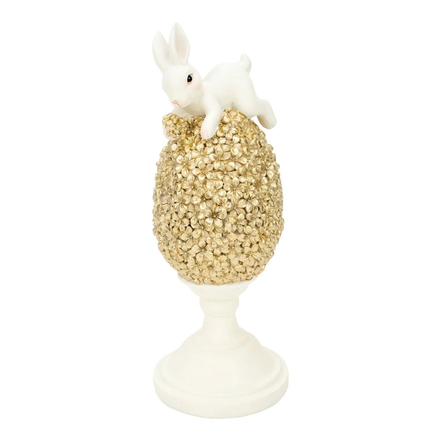 21cm Bunny on Champagne Floral Egg