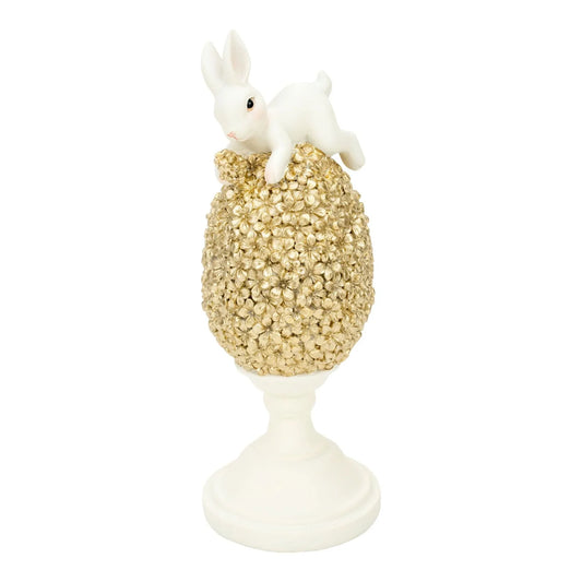 21cm Bunny on Champagne Floral Egg