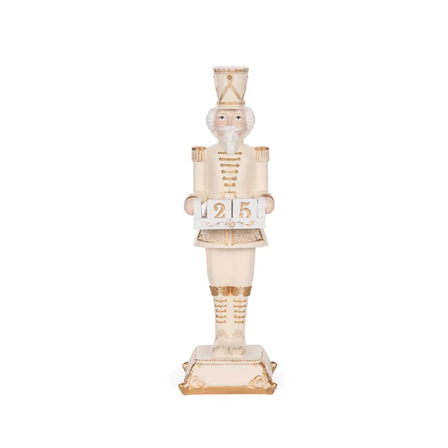 31.5cm Ivory And Gold Nutcracker Countdown