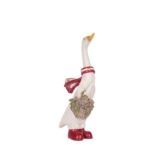 Mini Festive Duck with a Scarf or Basket - 16 cm