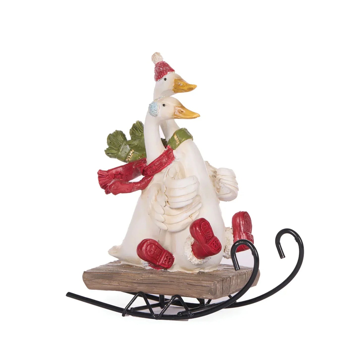 Sledding Festive Ducks - 13.5 cm