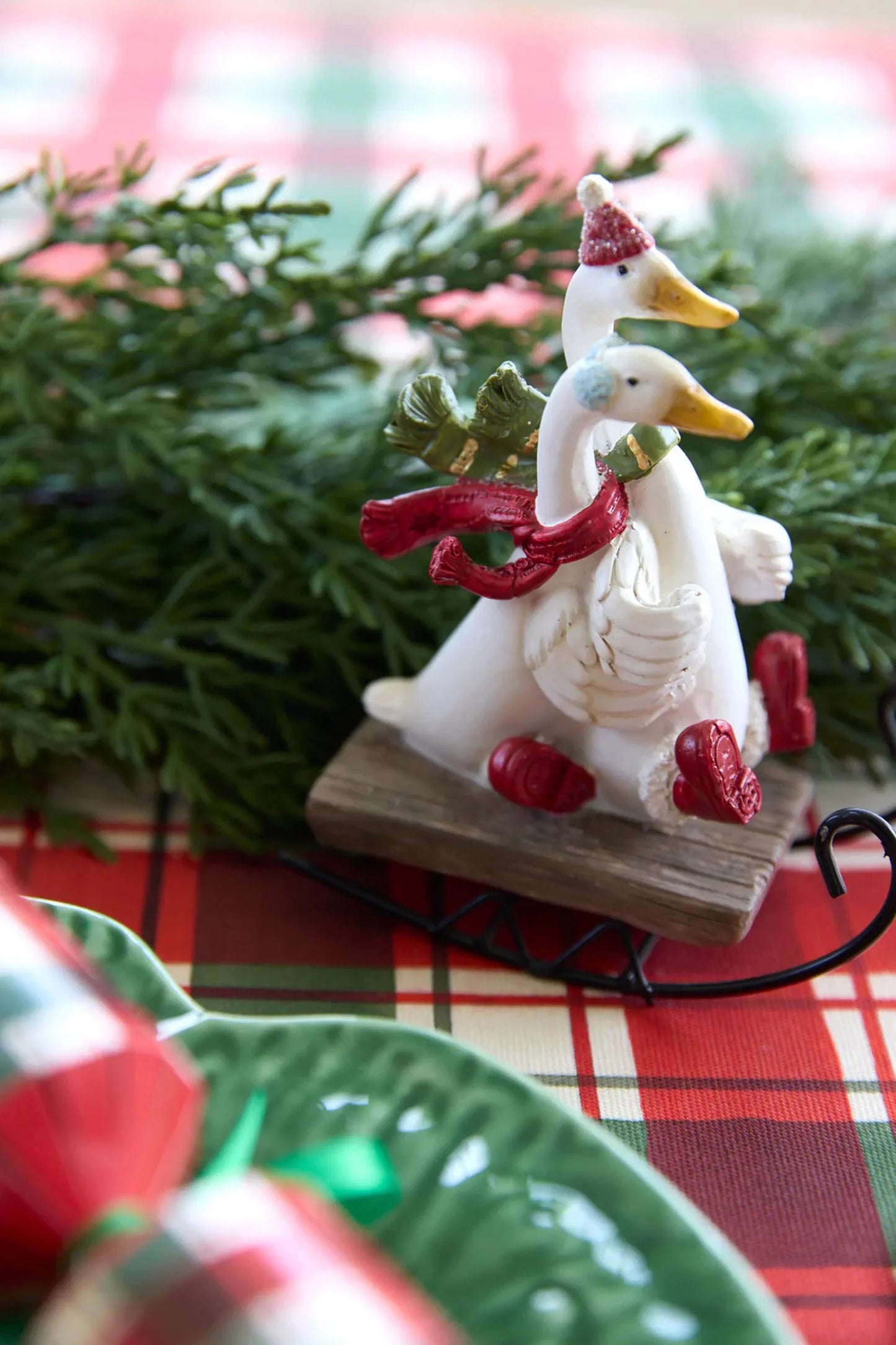 Sledding Festive Ducks - 13.5 cm