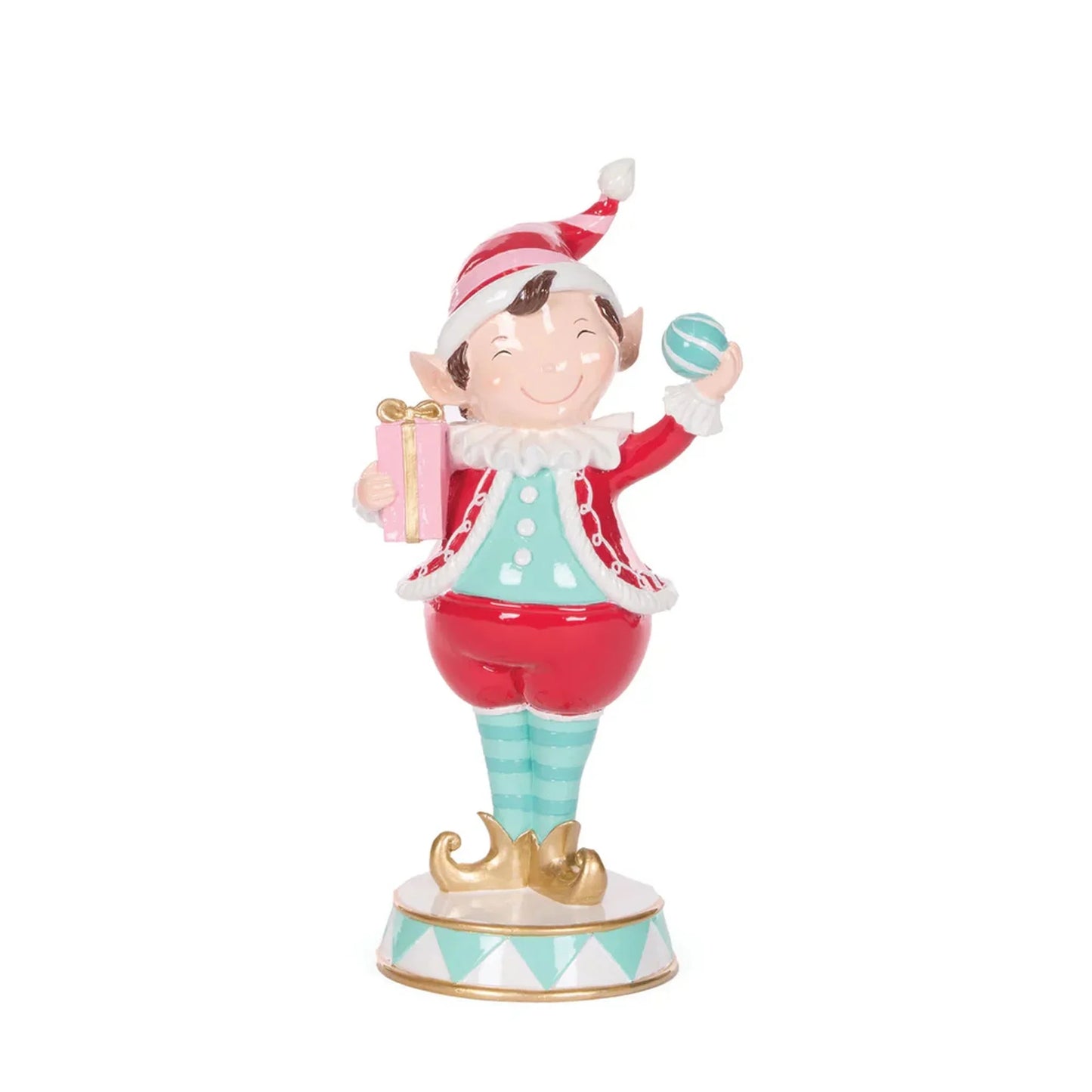 Cheeky Elf With Bauble - 27.5cm