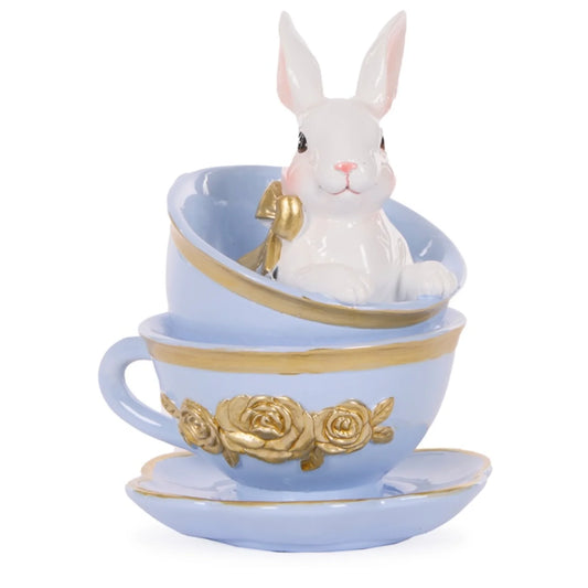 Blue Rabbit Teacup Stack - 15.7cm