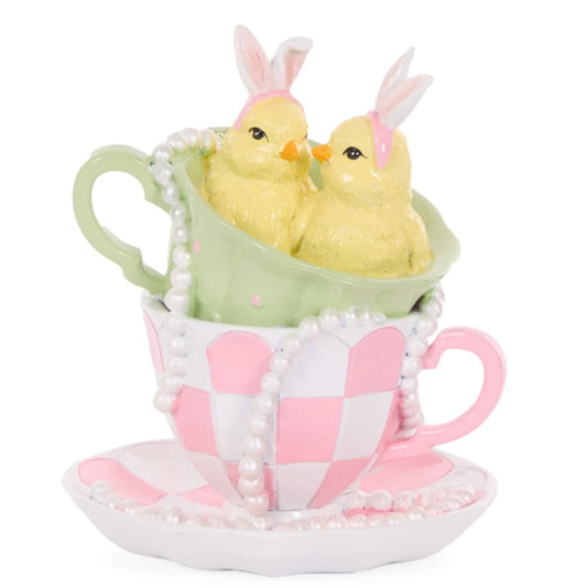 Chirping Chicks In Teacups - 14cm