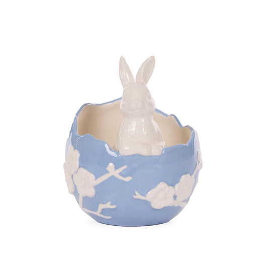 Blue Bunny Blossom Egg Bowl 15cm