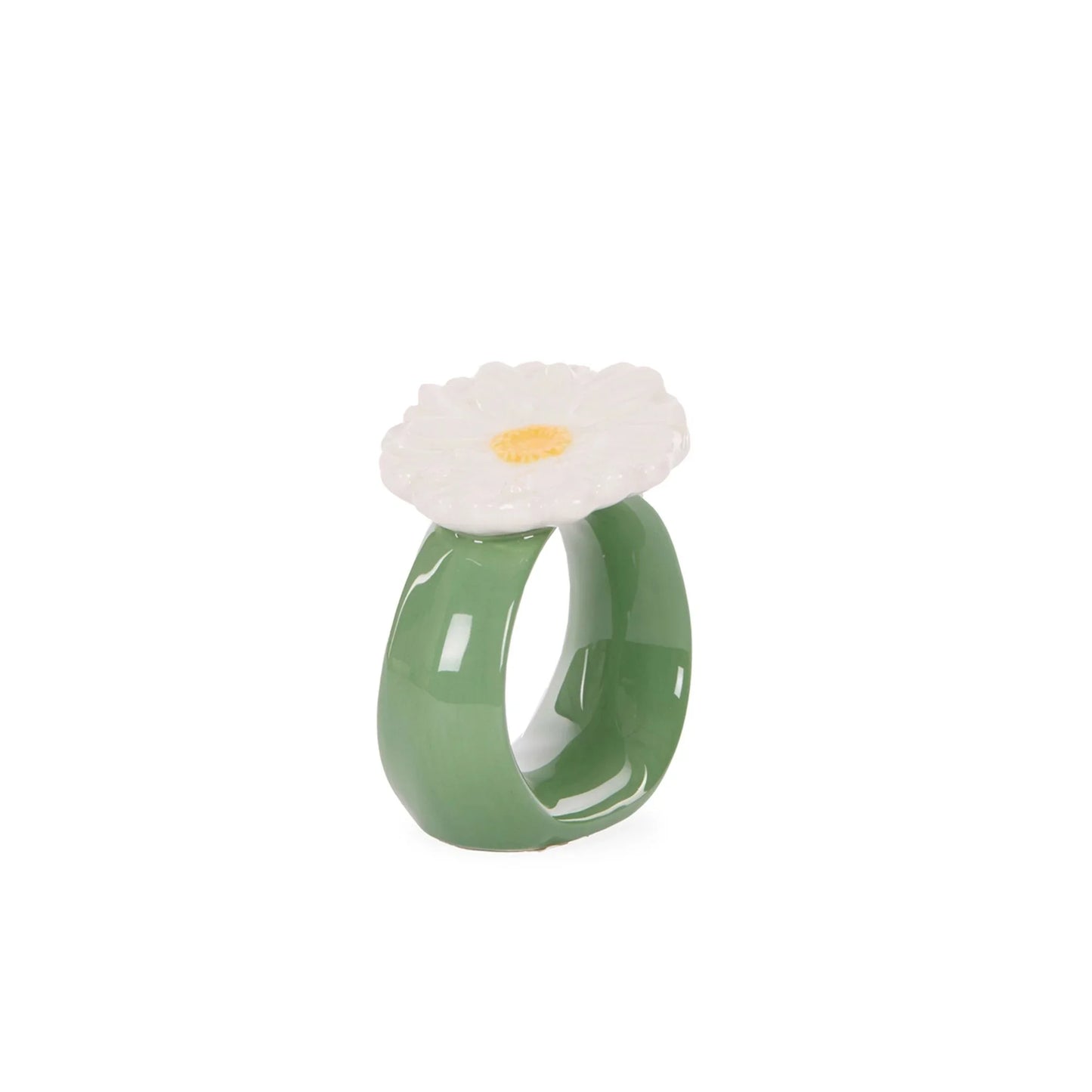 White Zinnia Napkin Ring