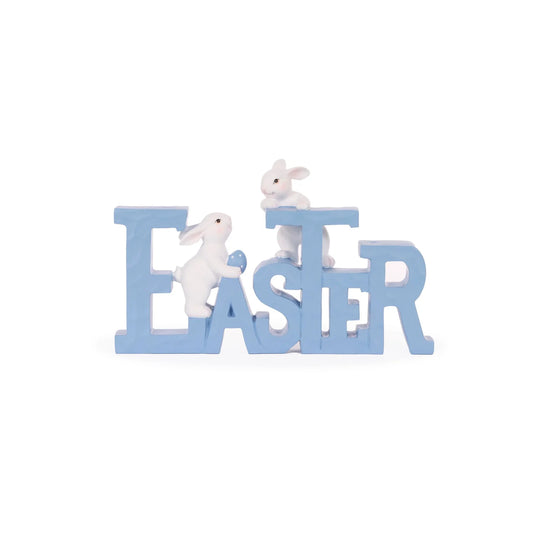 Blue Bunnies Easter Sign 28cm